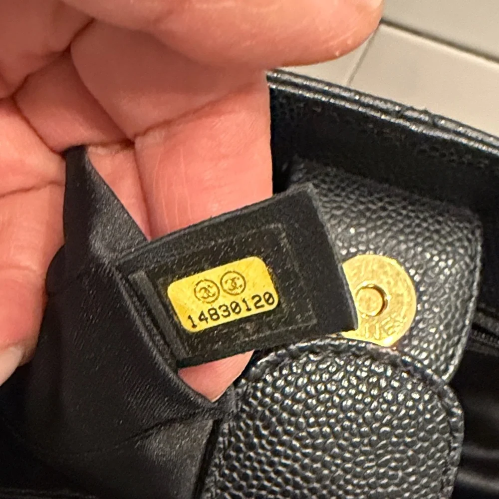CHANEL Black Quilted Caviar Leather Petite Shopper with Gold Hardware. - Picture 12 of 16